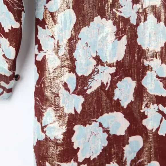 Tanya Taylor Hannah Brown floral lame Dress Size 10 - Picture 7 of 12